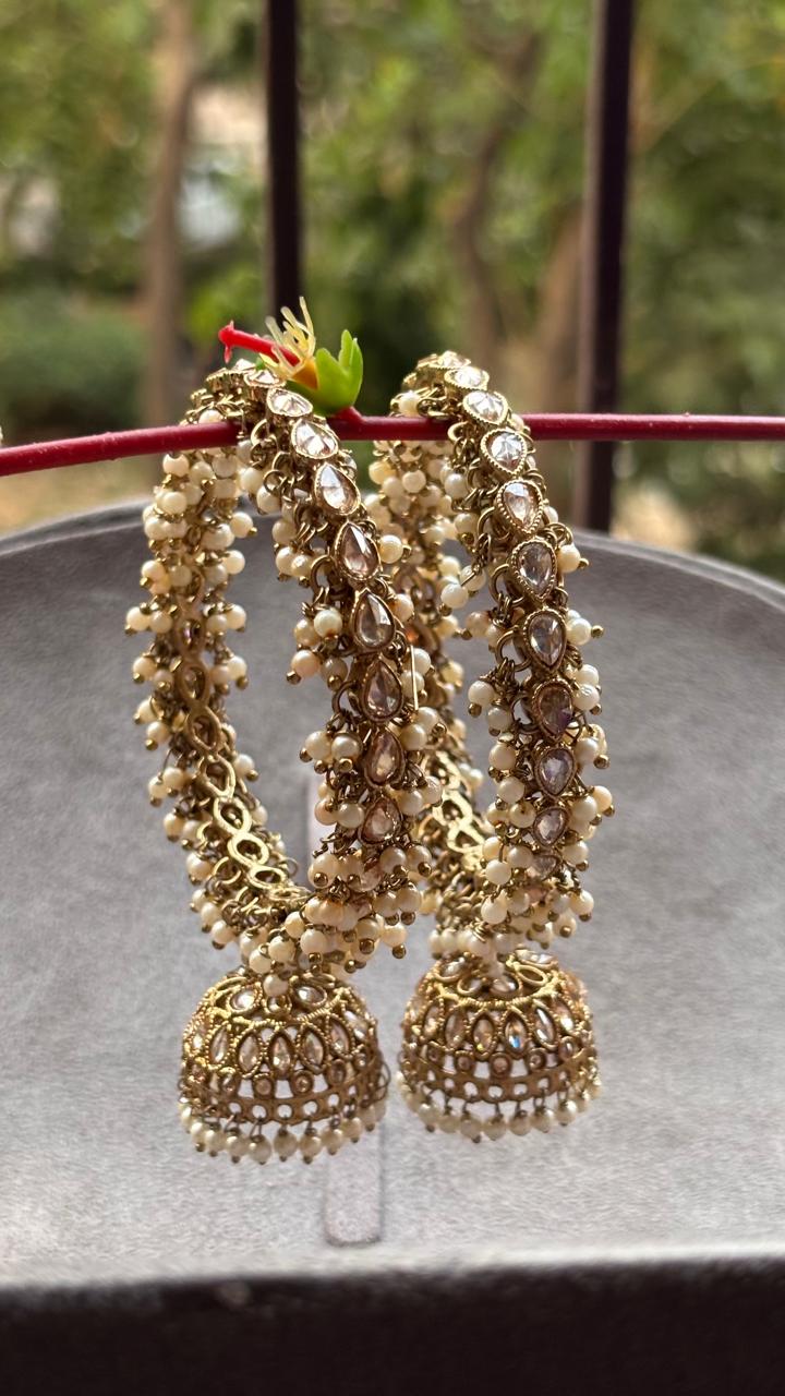 Shirisha Polki Jhumki Bangles (Pearl)