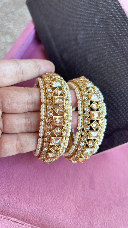 Kumud Broad Polki Bangles/Kadey
