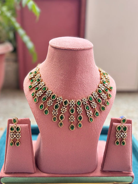 Liyana AD Necklace Set | AD Necklace with Earrings