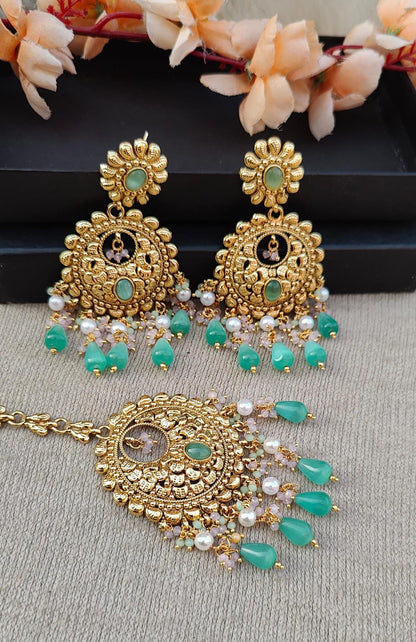 Parvinder Gold Earrings Tikka
