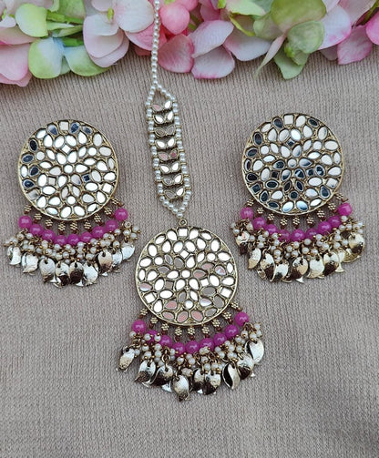 Urvasi mirror earrings tikka