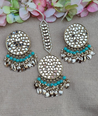 Urvasi mirror earrings tikka