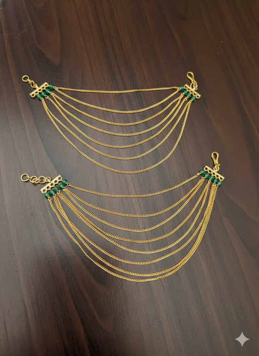 Priyanshi Gold Earchains/Saharey