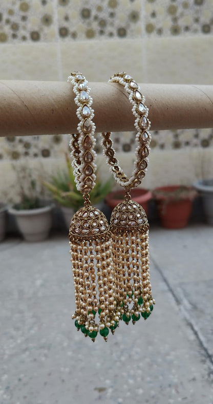 Deepa Polki Bangles (Green)