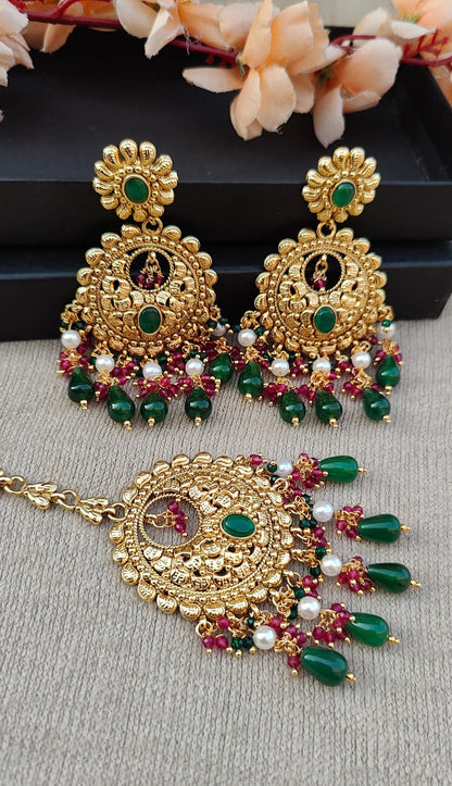 Parvinder Gold Earrings Tikka