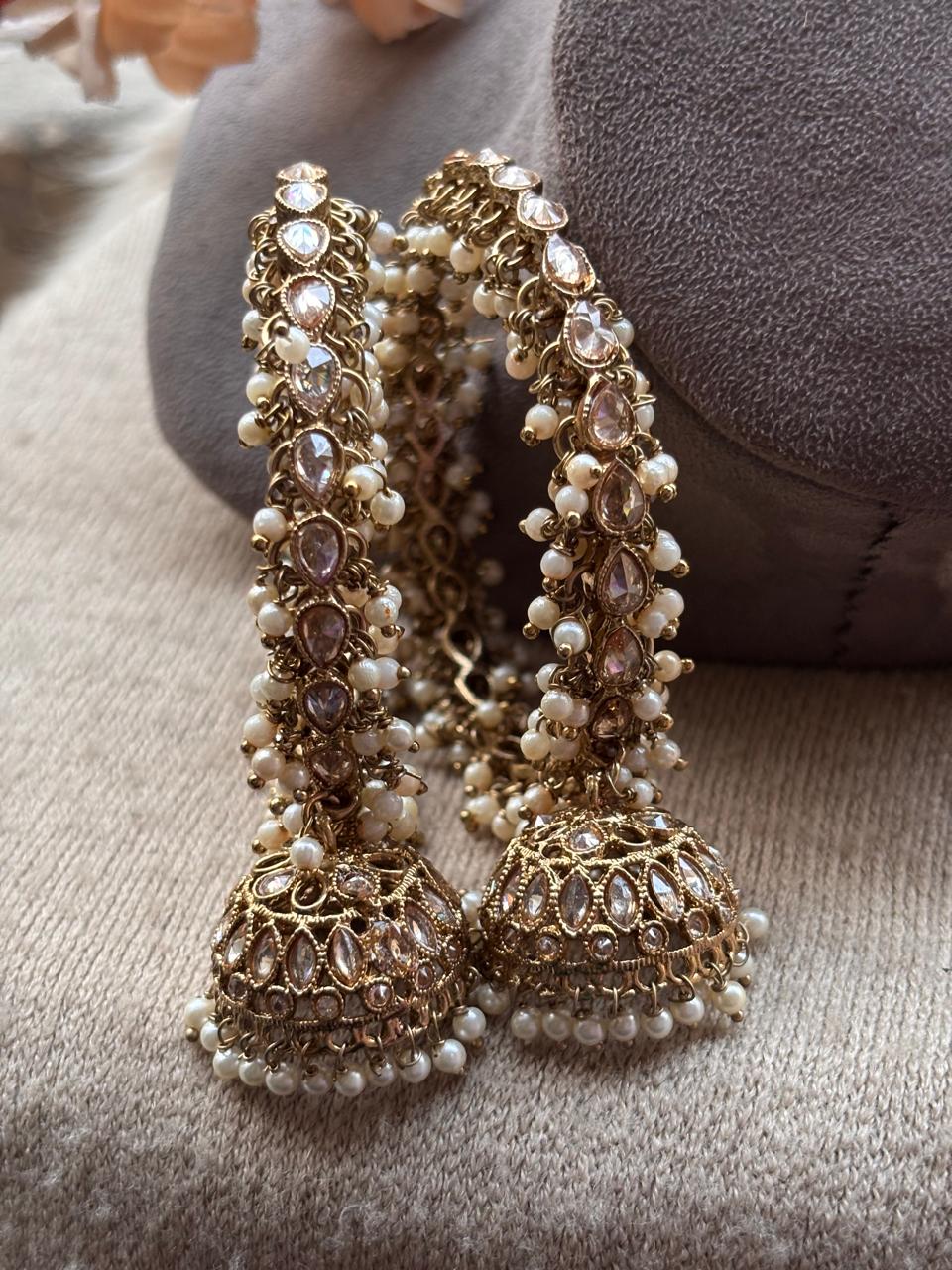 Shirisha Polki Jhumki Bangles (Pearl)