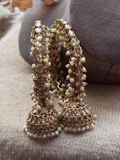 Shirisha Polki Jhumki Bangles (Pearl)