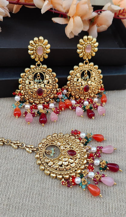 Parvinder Gold Earrings Tikka