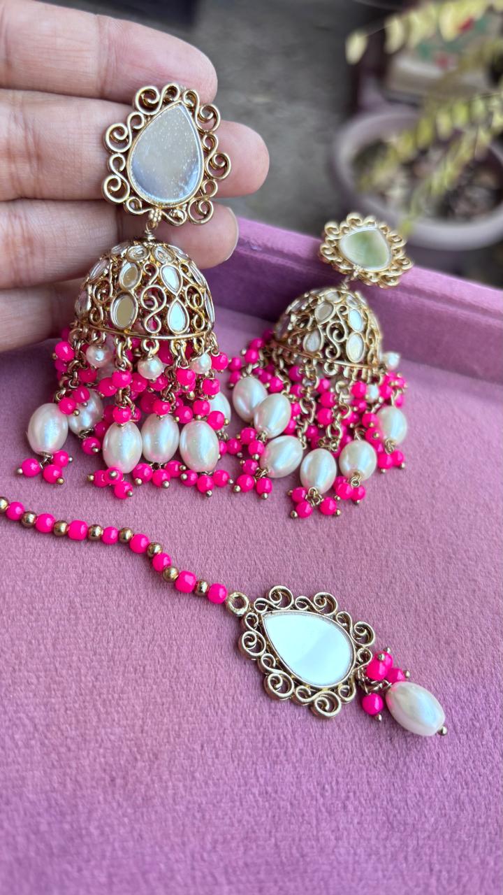 Damini Mirror Jhumki Tikka