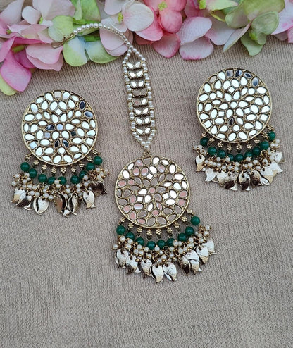 Urvasi mirror earrings tikka