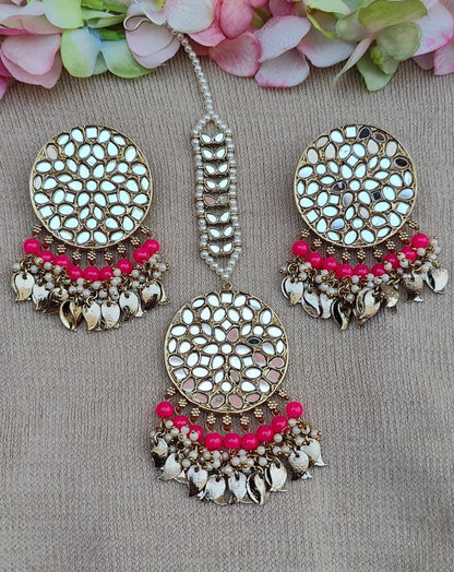 Urvasi mirror earrings tikka