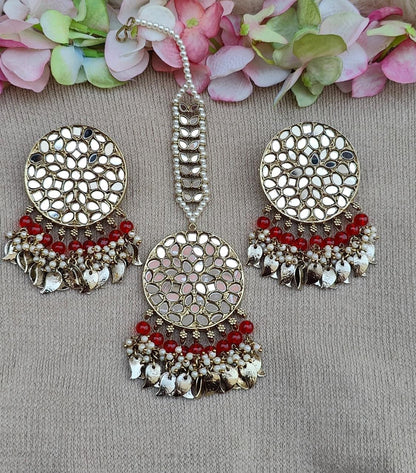 Urvasi mirror earrings tikka