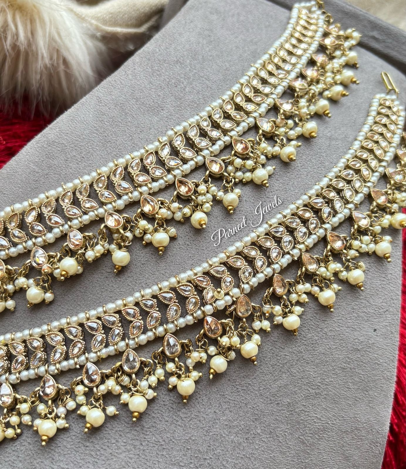 Jyoti Polki Anklets (Pearl)