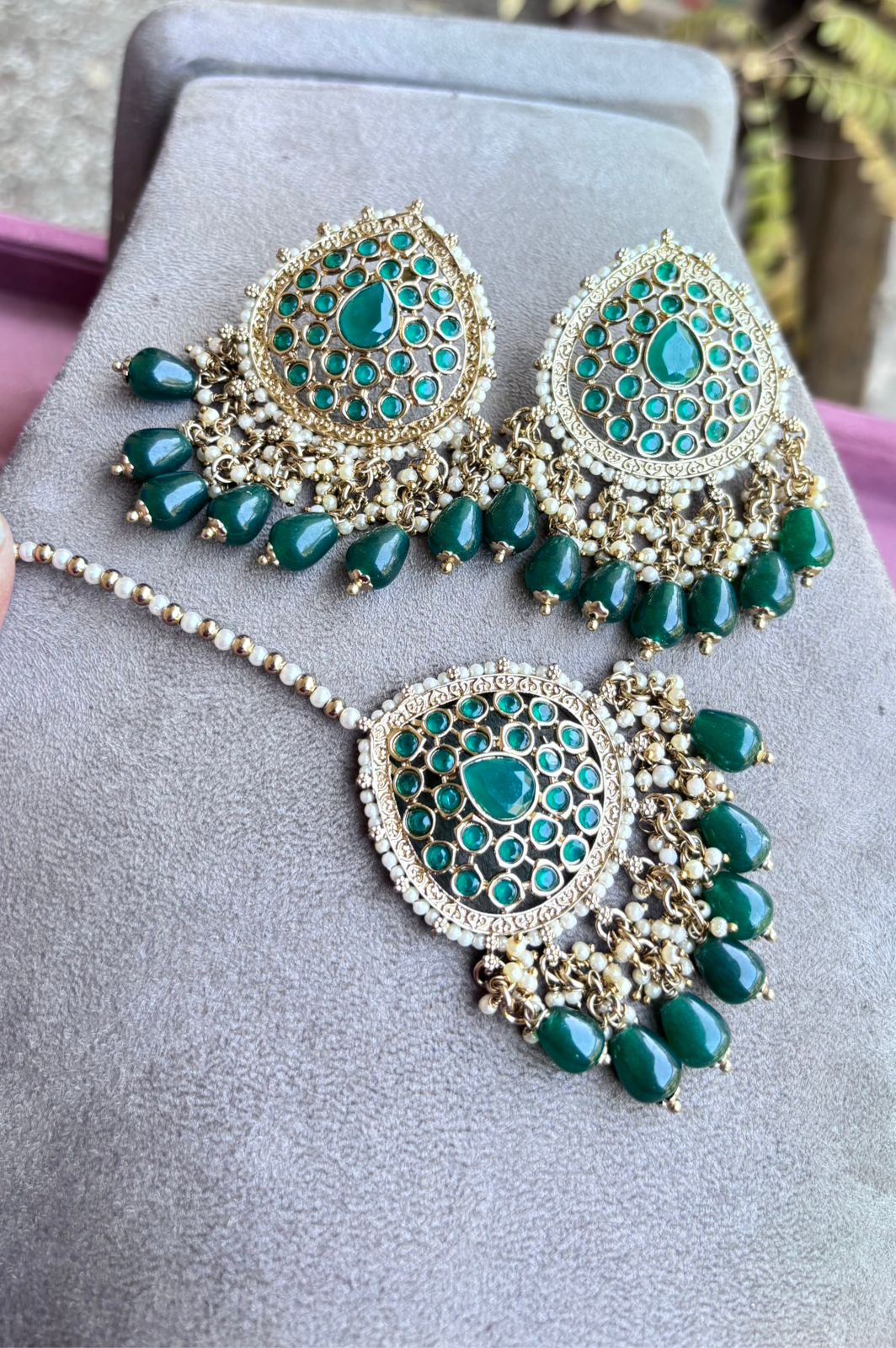 Vikruti Polki Earrings Tikka