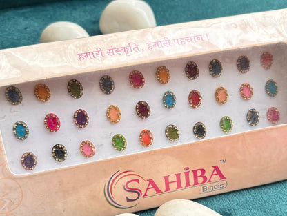 Medium Oval Velvet Bindi Card