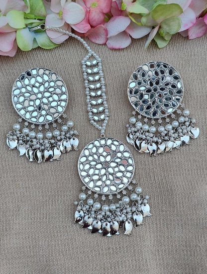 Urvasi mirror earrings tikka