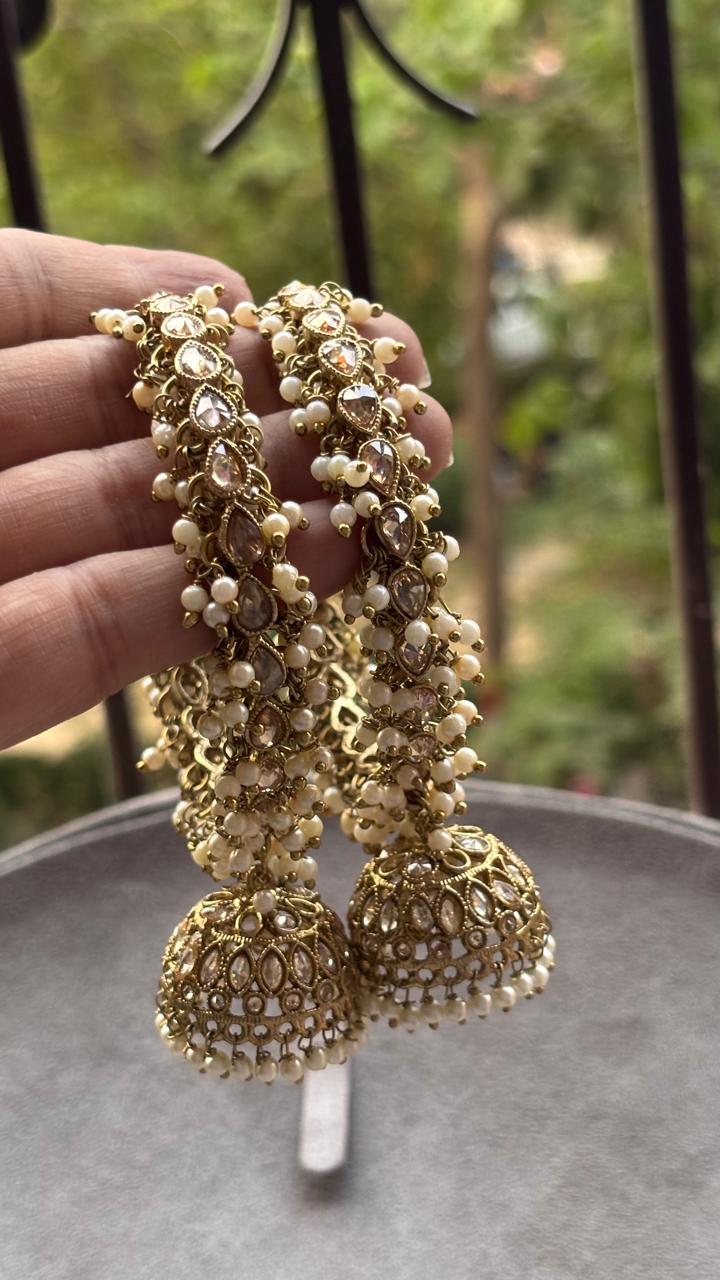 Shirisha Polki Jhumki Bangles (Pearl)