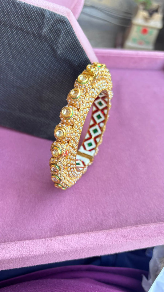 Kundan Jadau Pacheli Bangles/Kadey
