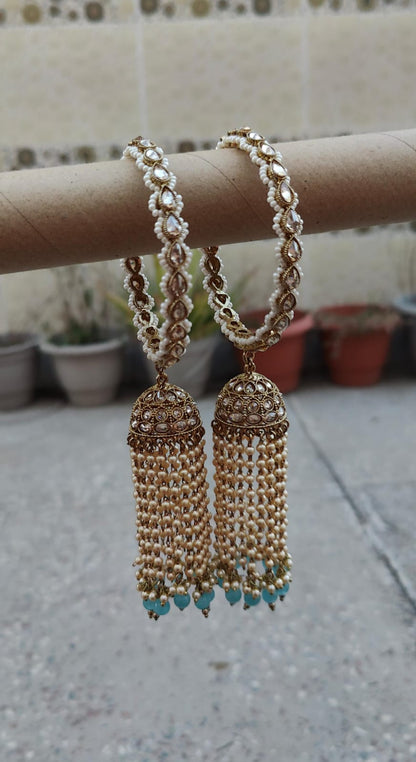 Deepa Polki Bangles (Aqua)