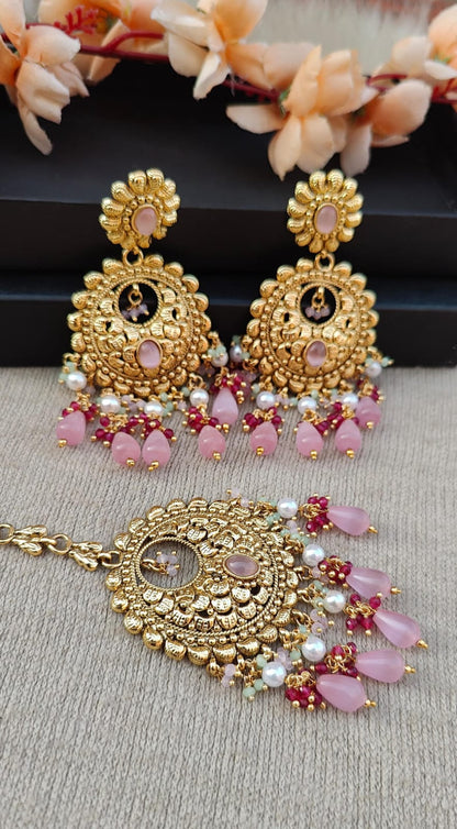 Parvinder Gold Earrings Tikka
