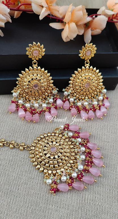 Jasmehar Gold Earrings Tikka