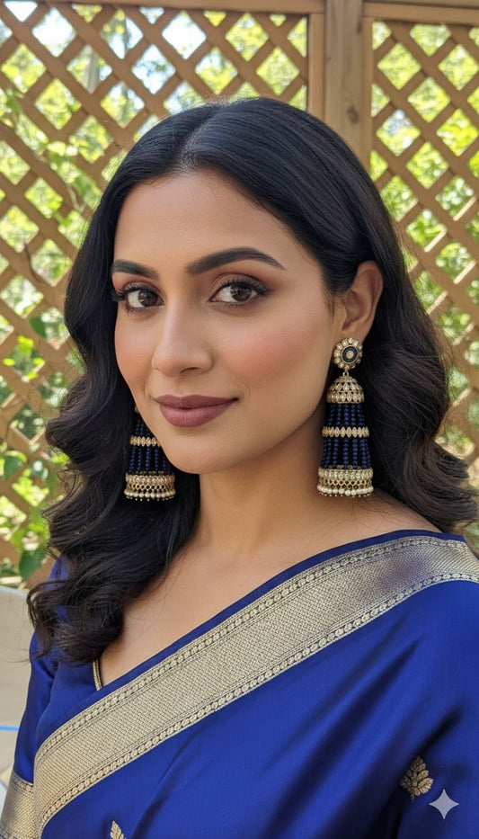 Kavisha Double Beaded Polki Jhumkas