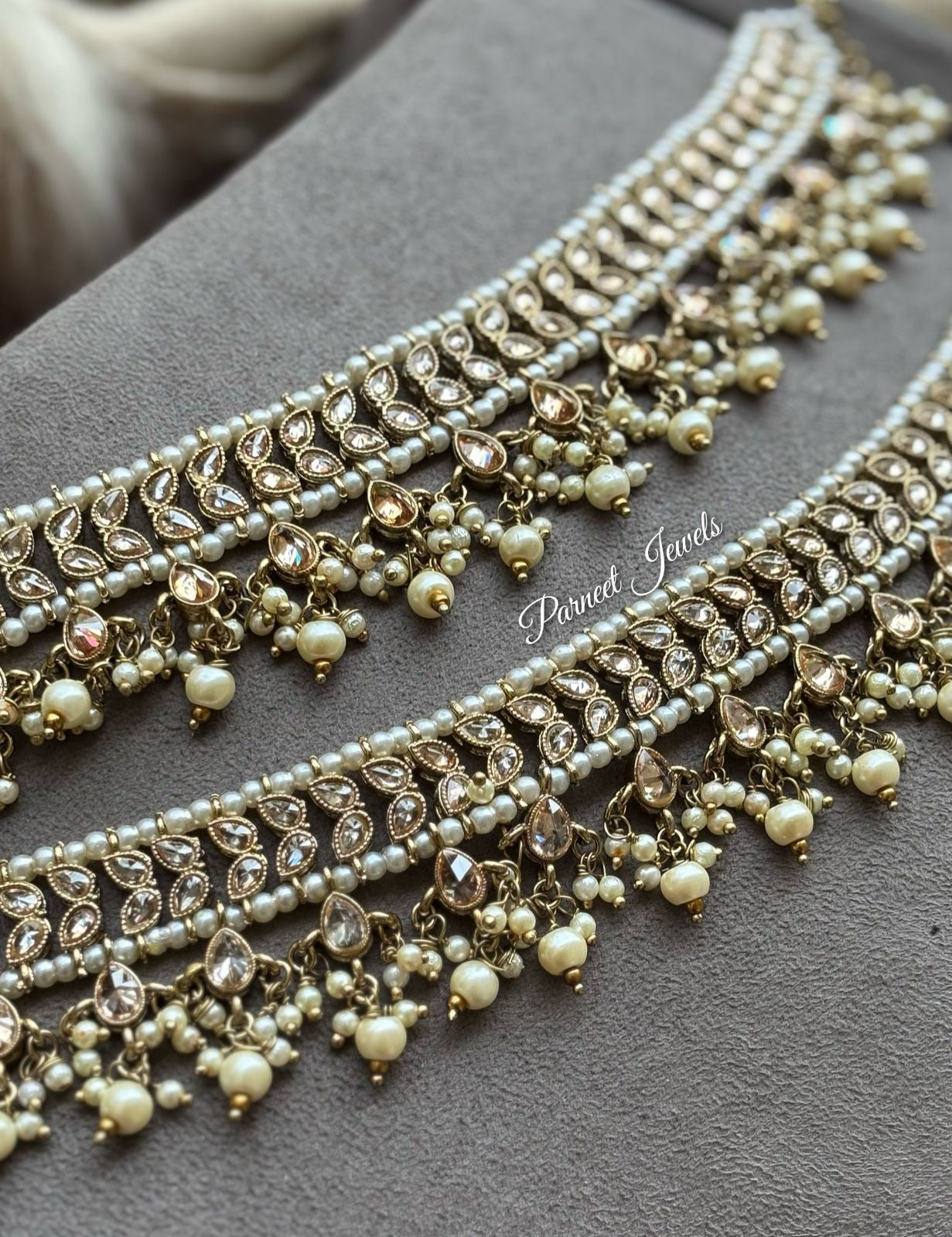 Jyoti Polki Anklets (Pearl)