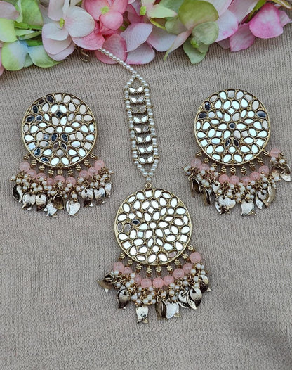 Urvasi mirror earrings tikka
