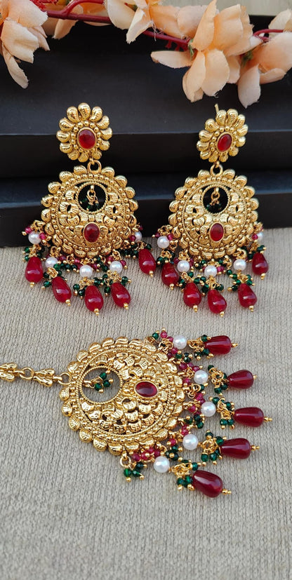Parvinder Gold Earrings Tikka