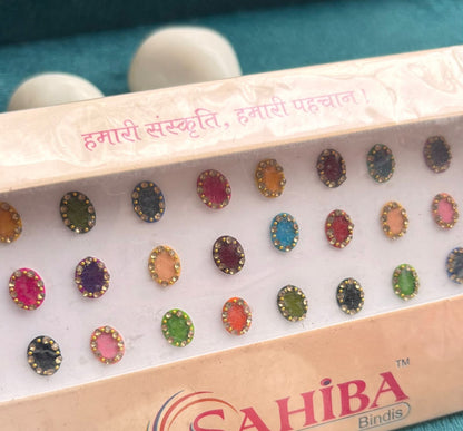 Medium Oval Velvet Bindi Card