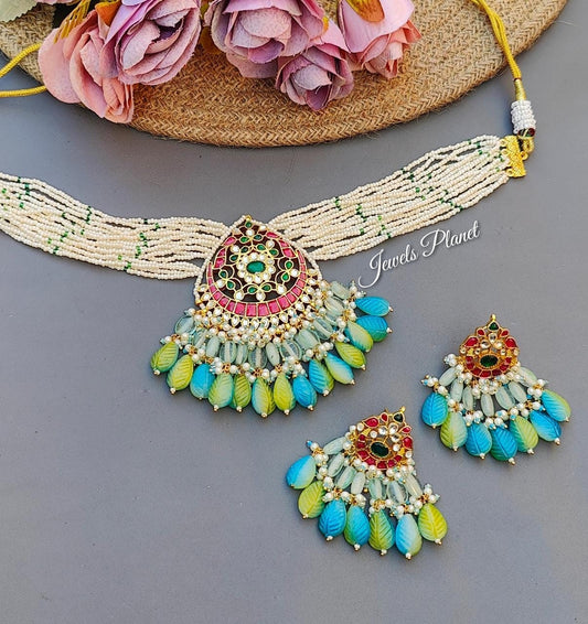 Ashika Pachi Kundan Choker