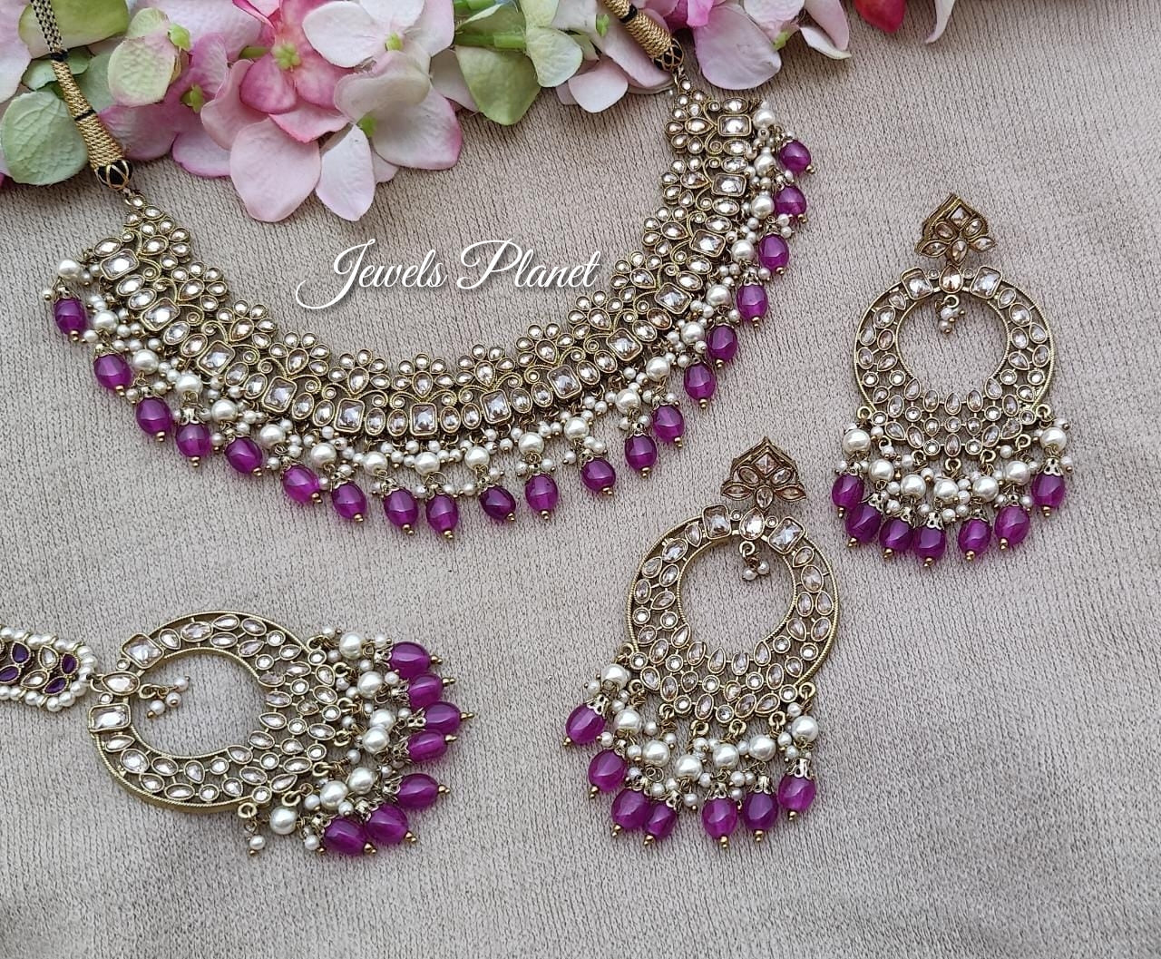 Zeba Polki Necklace Set