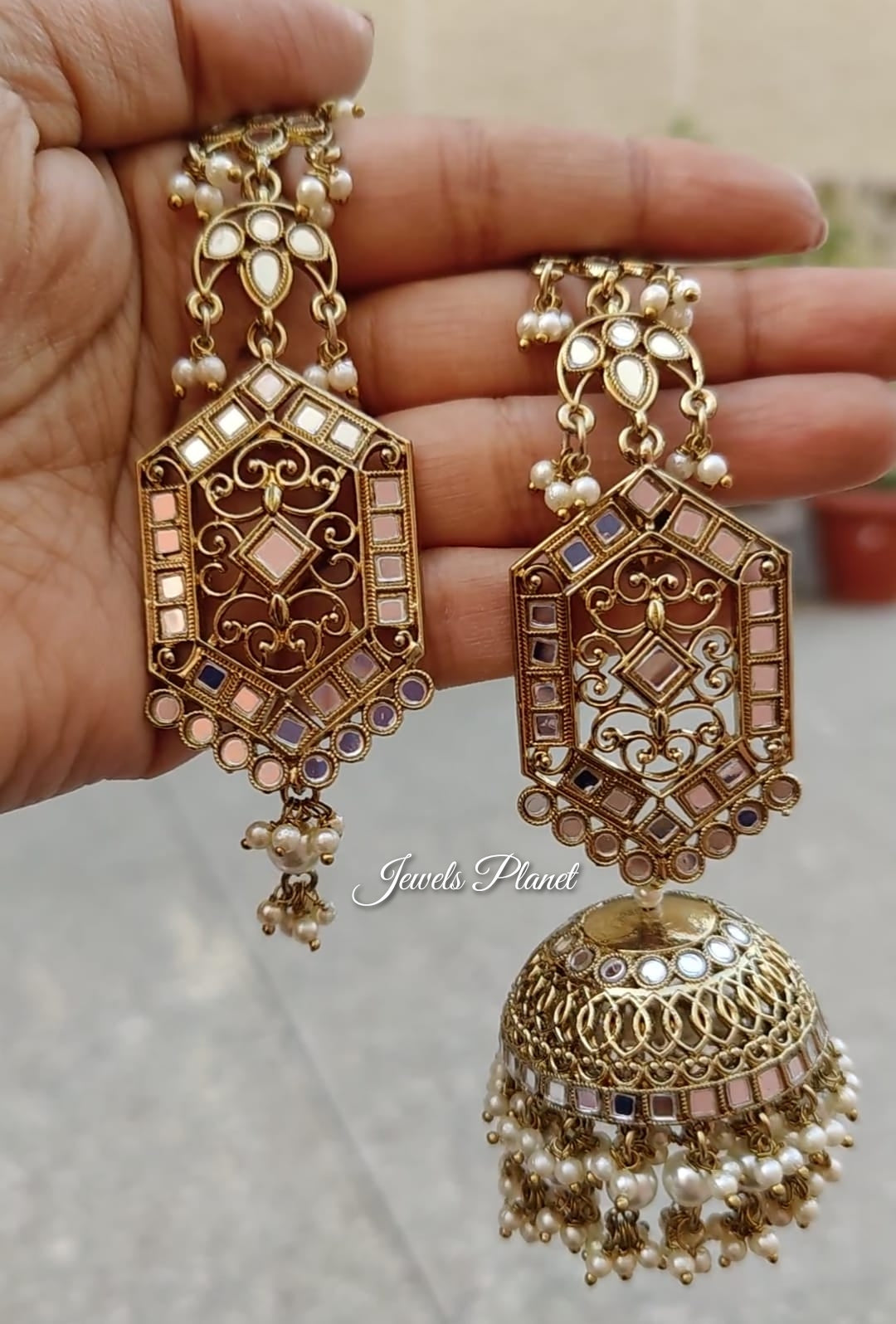 Kimaya Mirror Jhumki Tikka