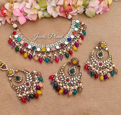 Arifa Mirror Necklace Set