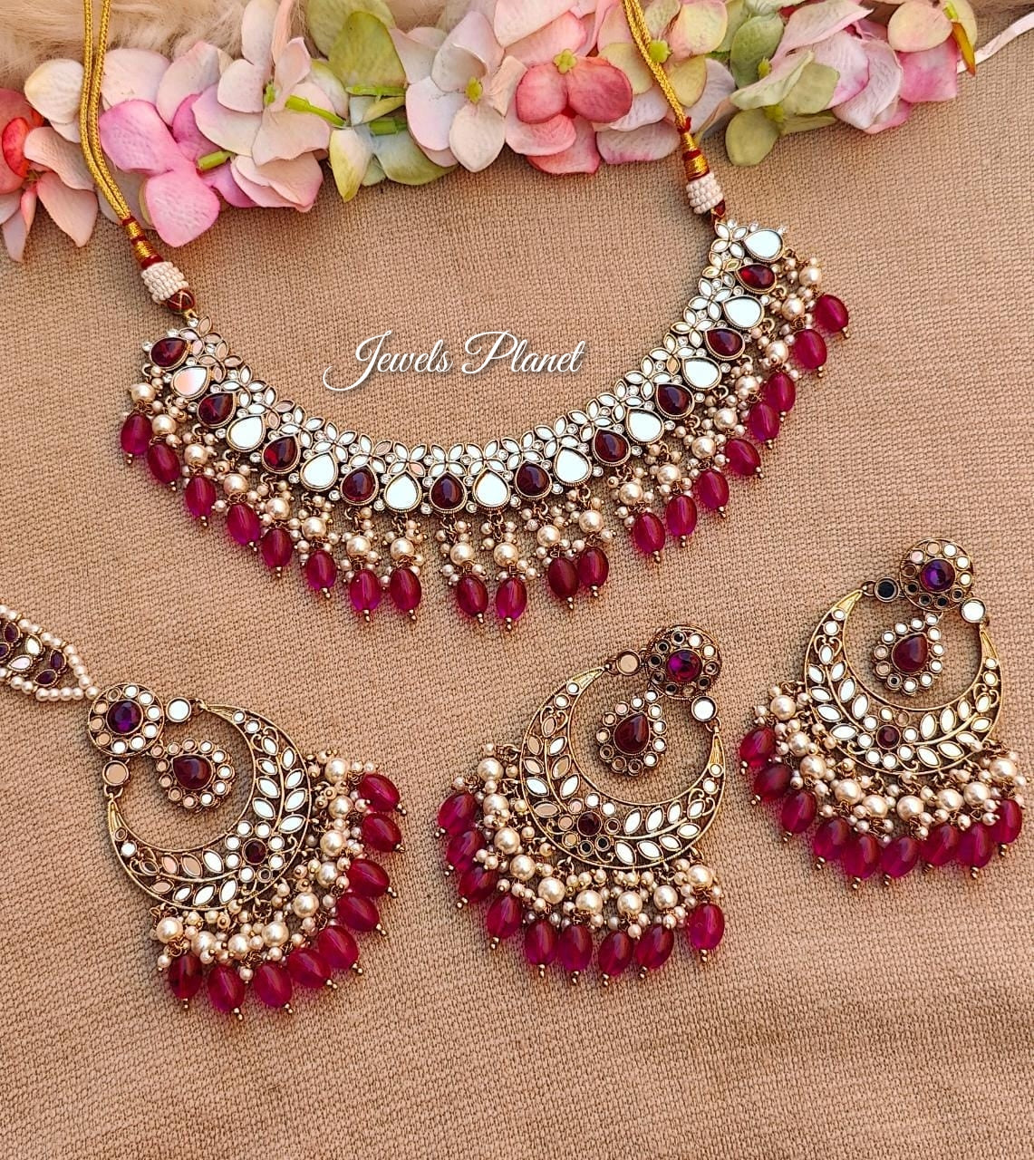 Arifa Mirror Necklace Set