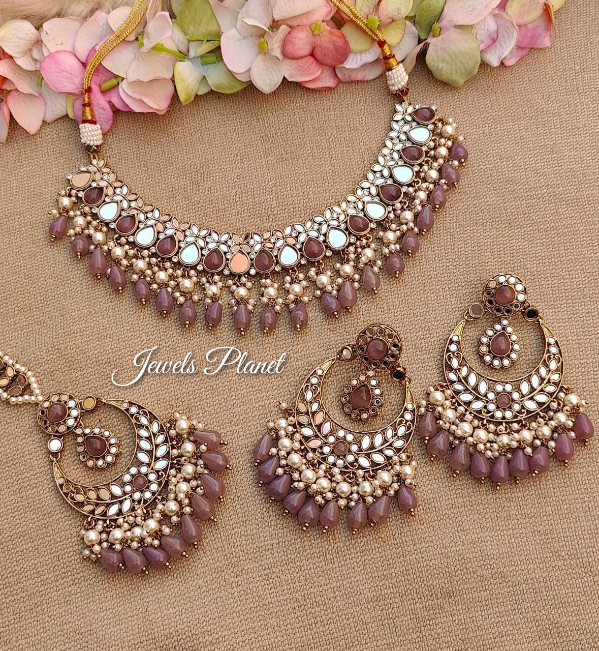 Arifa Mirror Necklace Set