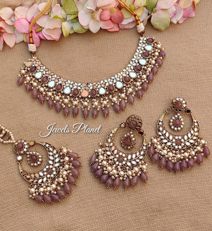 Arifa Mirror Necklace Set