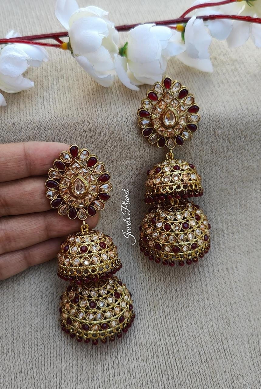 Ranu Polki Jhumkas