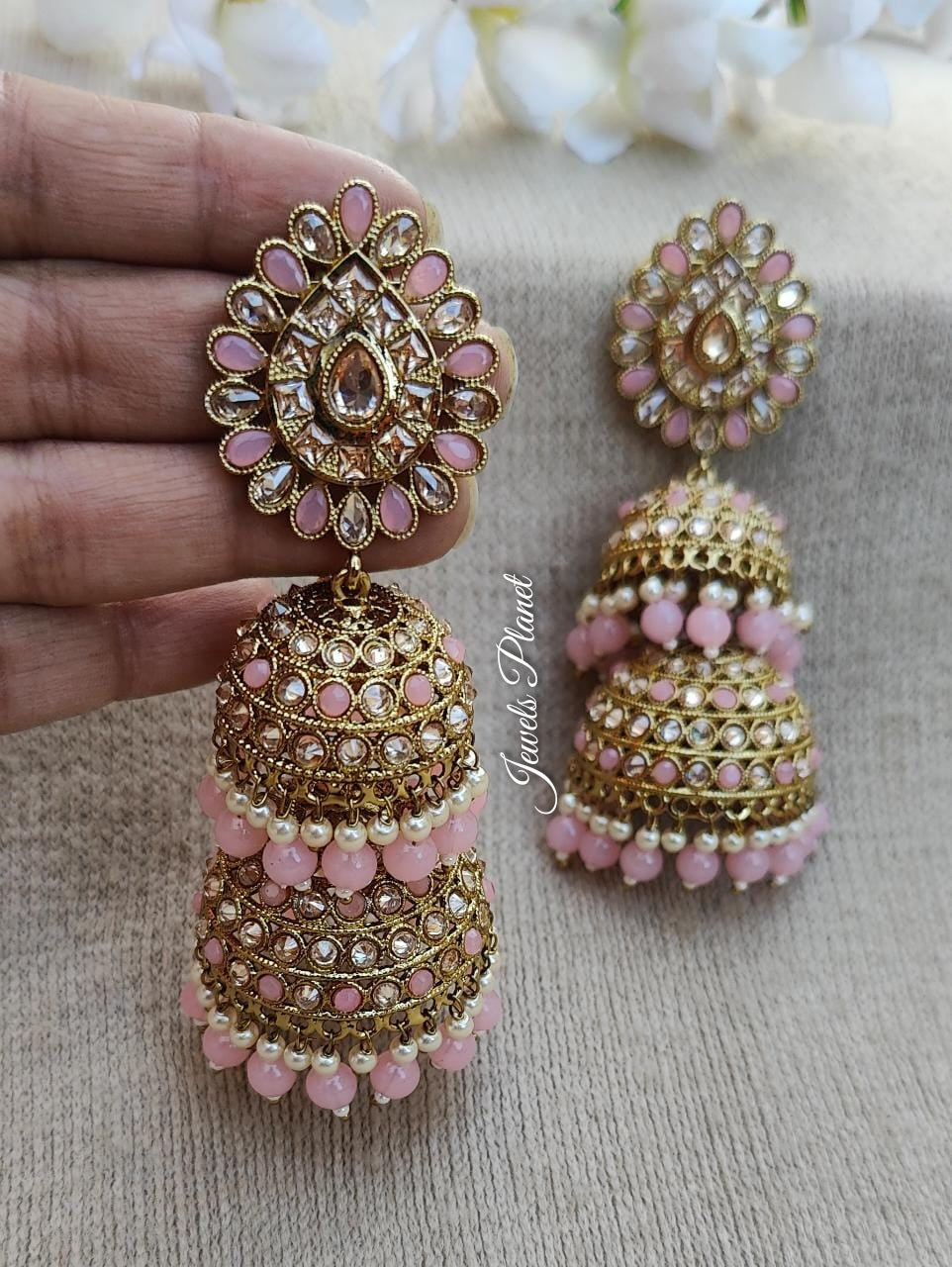 Ranu Polki Jhumkas