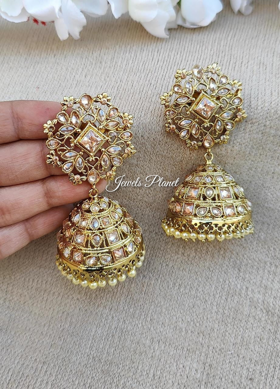 Adya Polki Jhumkas