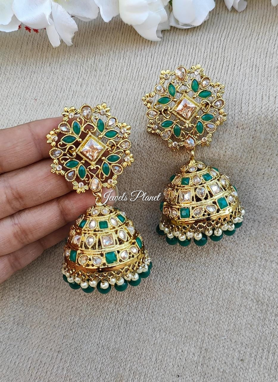 Adya Polki Jhumkas