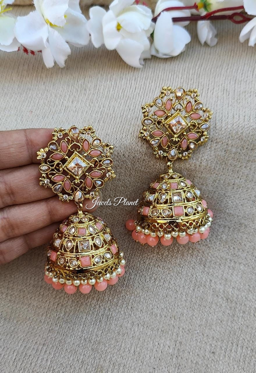 Adya Polki Jhumkas