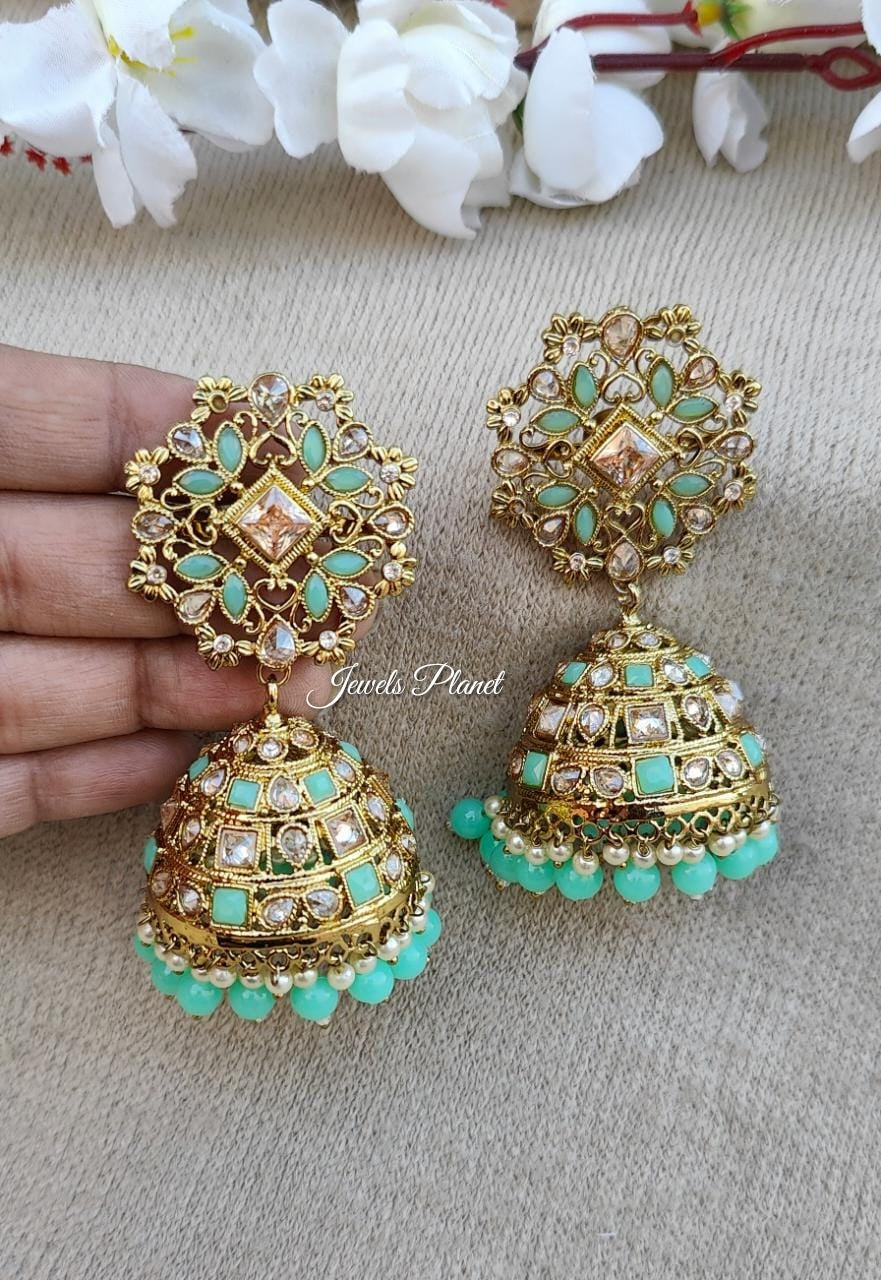 Adya Polki Jhumkas