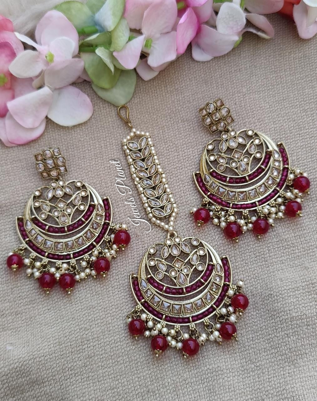 Siya Polki Earrings Tikka