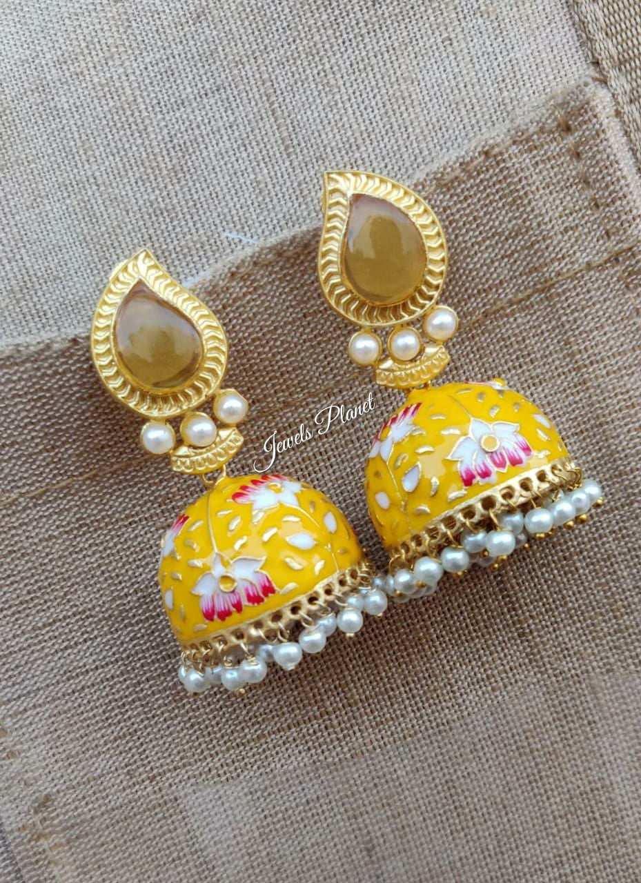 Pranjal Meenakari Jhumkas