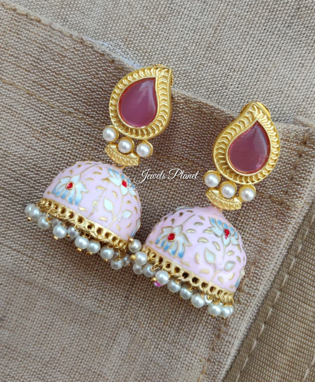 Pranjal Meenakari Jhumkas