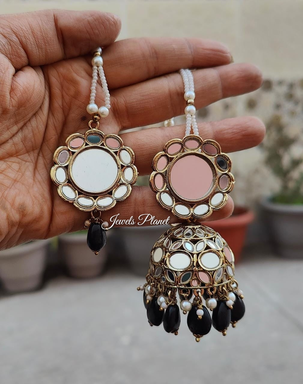 Tisha Mirror Jhumki Tikka