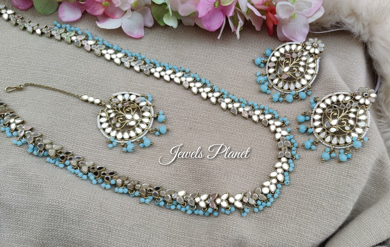 Purva Long Mirror Necklace