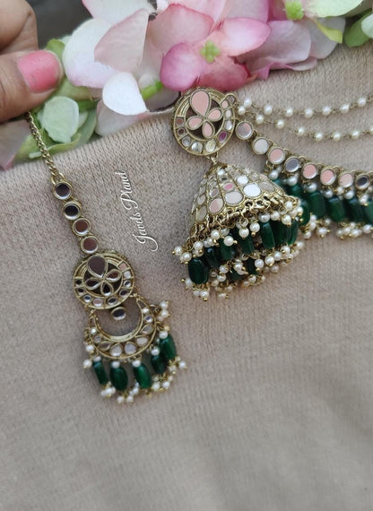 Tulika Mirror Jhumki Tikka