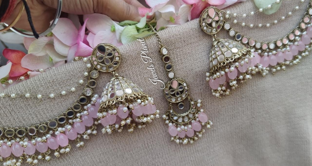 Tulika Mirror Jhumki Tikka